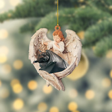Bat Sleeping in Angel Wing Christmas Ornament, Bat Ornament Lovers Gift