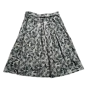 Veronika Maine Skirt Womens 12 Grey Floral Flowy Ruffle Flared A Line Midi Zip - Picture 1 of 7