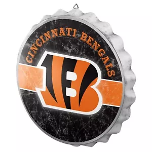 Cincinnati Bengals Distressed Bottle Cap Sign 12.5" FOCO - Picture 1 of 1