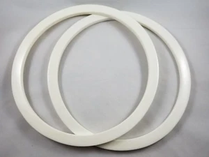 Off White Flat Plastic Purse Handles Size 8 1/4" Diameter One Pair - Picture 1 of 1