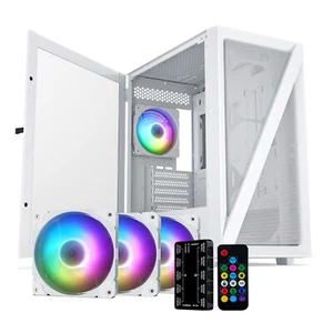 Vetroo M05 Micro ATX Gaming Computer PC Case M-ATX / ITX w/ 120mm ARGB Fan x4 - Picture 1 of 10