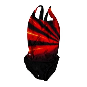 NEW Vintage Speedo Women's Red Burst One Piece Swimsuit Bathing Suit NWT - Picture 1 of 5