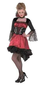 Va Va Vampire Womens Size M (7-9) Red Vampire Dress Choker Halloween Costume - Picture 1 of 10
