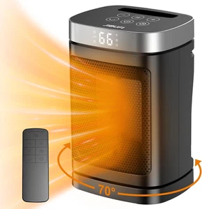 Small Portable Space Heater for Indoor Use - with 70°Rotating Feature,  1500W PT - Picture 1 of 12