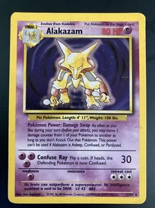 Pokémon TCG Alakazam Base Set 1/102 Holo Unlimited Holo Rare - Picture 1 of 2