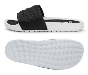 Adidas Hombre Adilette Boost Zapatillas Blancas Negras Zapatos Deslizables Sandalias EG1910 - Imagen 1 de 7