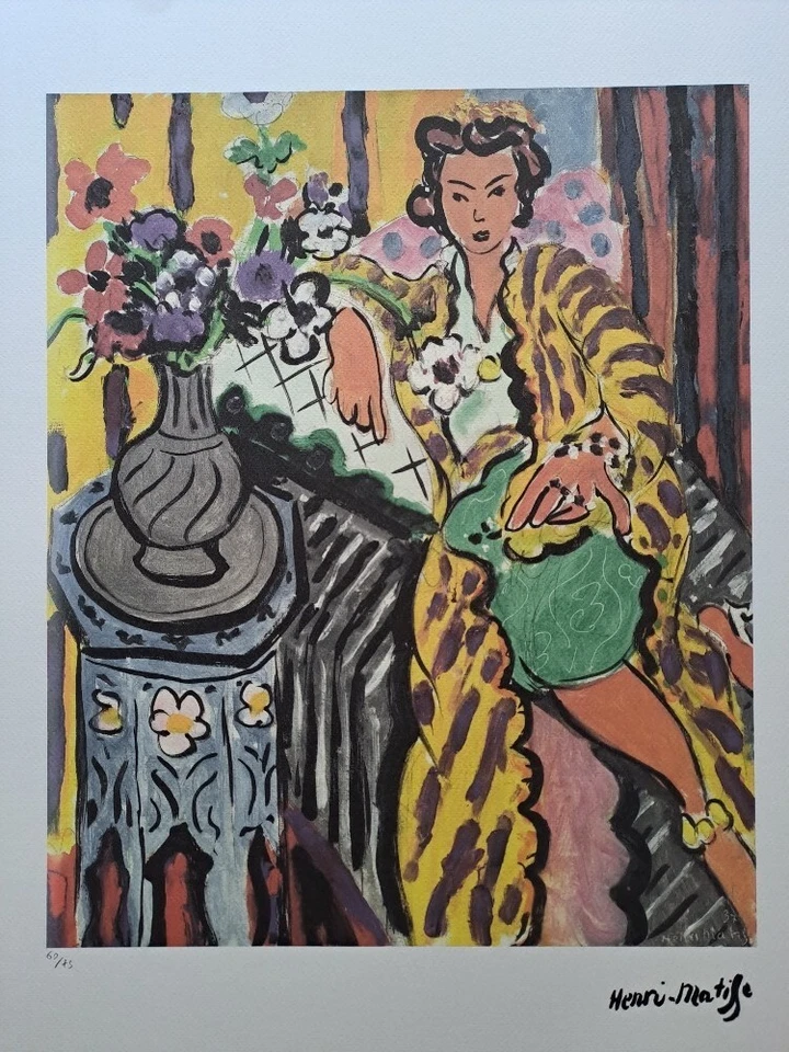 Подписанный Анри Матиссом - Желтая Одалиска - Сертификат SPADEM Париж - Изображение 1 из 4