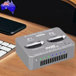 Dual-Bay M.2 NVME SSD Clone USB3.2 Type C Solid Disk Case Gen2X 20Gbps M/B M Key - Afbeelding 1 van 12