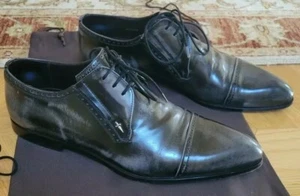 CESARE PACIOTTI Men Baby Lux Leather Narrow toe Gun Powder Oxfords, size US 8 - Picture 1 of 12
