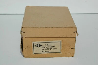 Botones originales de la Kriegsmarine de la Segunda Guerra Mundial alemanes SIN EMITIR en su caja 120 en total Foto 1 de 4