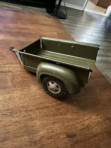 Vintage Tonka US Army Military Jeep Trailer Pressed Steel 1960s Missing Tailgate