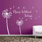 Dandelion Floral Flying Without Wings Decal Wall Stickers Decor Flower Art A362