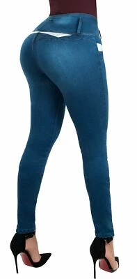 Pantalones de mezclilla push up cintura alta levantador de glúteos para mujer Levanta Cola Colombianos - Imagen 1 de 4