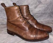 Meermin Mallorca Balmoral Cap Toe Boots Alpine Black Calf Leather 8.5US 7.5UK