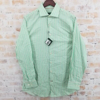 Bobby Jones BJM54004 Celery Men's Button Down LS Shirt Striped Size Large Green - Image 1 of 4