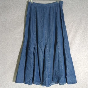 Coldwater Chambray Denim Godet Rock Damen XL bescheidene Länge Jeans Schlag Festival - Bild 1 von 6