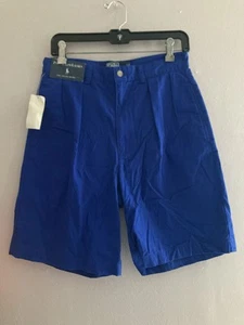 Polo Ralph Lauren Shorts Men's 30 Blue Pleated Tyler  deep pockets Logo nwt  - Picture 1 of 11