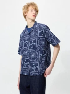 Camisa Disney en Azul Algodón Lino Unisex Nueva Japón 478102 - Imagen 1 de 2