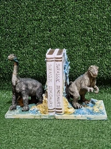 Dinosaur Bookends Ceramic Jurassic Dinosaurs Book Ends *See Description* - Picture 1 of 16