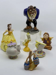 Set 6 Figurine Disney La Bella e la Bestia da Collezione Leggi* - Foto 1 di 13