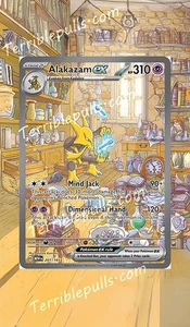 Pokemon Extended Art Insert for RAW card with BLK Case- Alakazam EX 201 - Picture 1 of 2