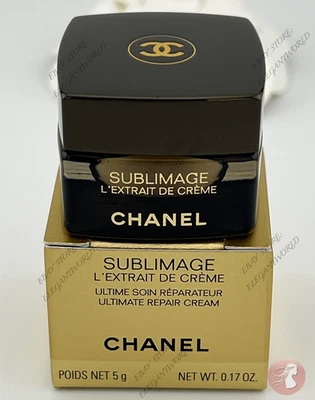 Chanel Sublimage L'EXTRAIT DE CREME Ultimate восстанавливающий крем 5 г / 0,17 унц СТЕКЛЯННАЯ БАНКА - Изображение 1 из 4