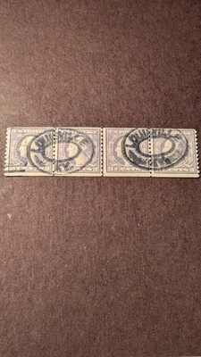 U.S. Stamp #494 used line strip of four - Image 1 of 2