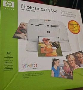 HP Photosmart 335 Gogo Photo Printer with Power Adapter and Ink - Picture 1 of 3