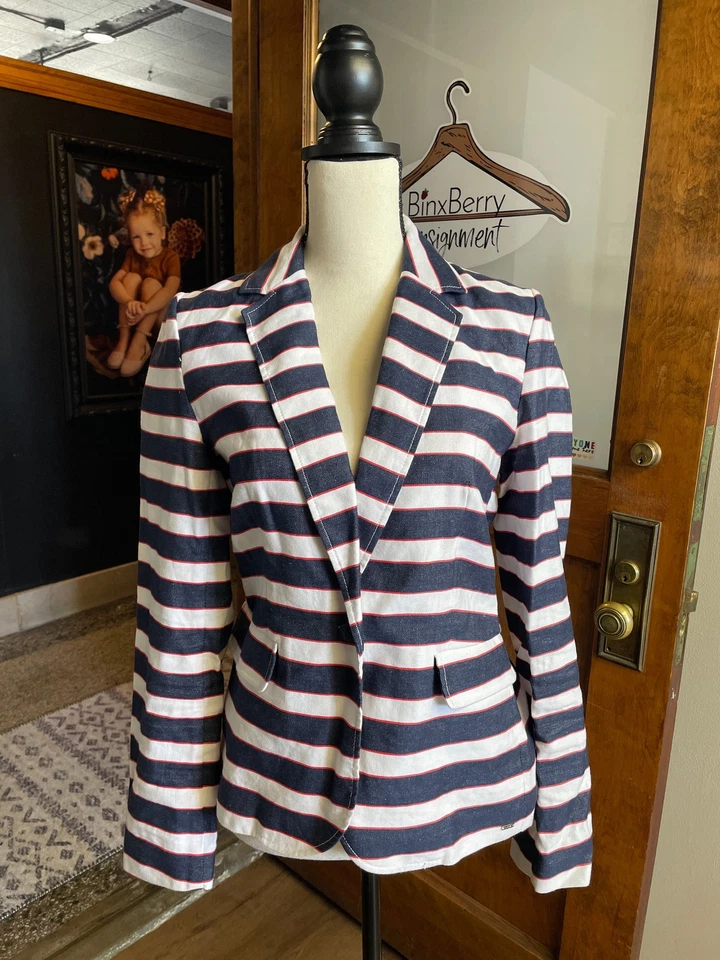 Blazer Tommy Hilfiger para mujer mezcla de lino (M) Foto 1 de 4