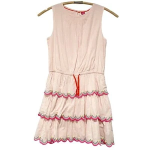 Mini Boden Pink Sleeveless Tiered Dress with Colorful Trim 11 - 12 Y - Picture 1 of 9