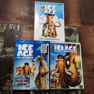 3 Ice Age DVD Lot Ice Age The Meltdown Dawn Of The Dinosaurs Family FunFree Ship - Picture 1 of 1