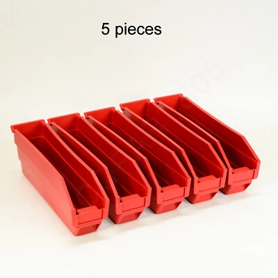 Quantum Storage Systems QSB100RD Shelf Bin 11-5/8”L x ,2-3/4”  x 4”H – RED – 5ea - Image 1 of 2