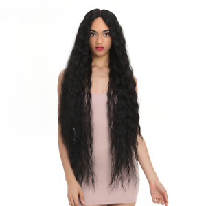 Cosplay Synthetic Lace Wigs For Black Women Long Curly Hair 42 Inch Blonde