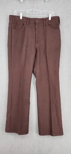 Levi's Straight Leg Brown Dacron Polyester Dress Pants 36WX29L Made In USA - Picture 1 of 12