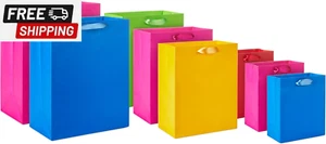 Hallmark Assorted Gift Bags (8 Bags: 3 Small 6", 3 Medium 9", 2 Large 13") Solid - Picture 1 of 11