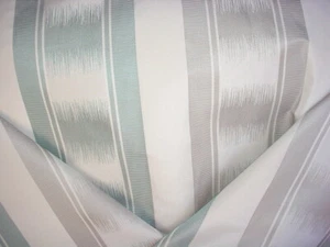 19-7/8 Brunschwig Fils BF10493 Ryecote Stripe Silver Faux Silk Upholstery Fabric - Picture 1 of 4