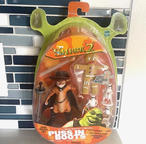 Shrek 2 Puss In Boots And Gingerbread Man Action Figure Toy Hasbro 2004 Cover