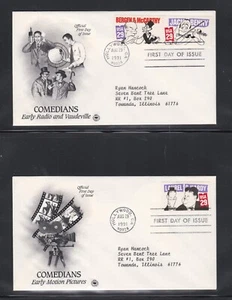 USA 1991 3 FIRST DAY COVERS COMEDIANS WITH CACHETS - Picture 1 of 2