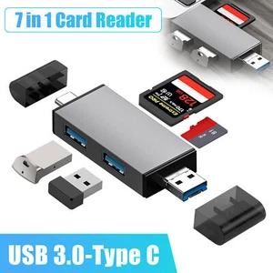Memory Card Reader Adapter USB 3.0 Flash Drive SD/Micro SD/TF 7in1 for Laptop - Picture 1 of 9