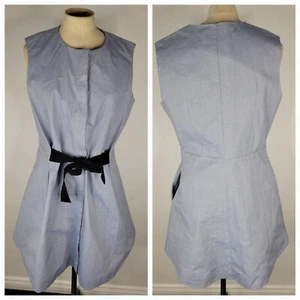 And Other Stories Shirtdress Womens Sz 12 Button Down Sleeveless Fit Flare Blue - Picture 1 of 12