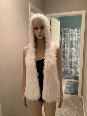 ESPLÉNDIDO CHALECO CON CAPUCHA DE PIEL SINTÉTICA SHERPA HIPPIE BOHO TALLA 10 (FUNCIONA PEQUEÑO) Foto 1 de 4