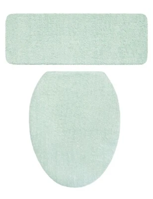 Tapa de asiento de inodoro forrada decoración de baño tela de rizo verde espuma de mar, fundas para tapa de tanque Foto 1 de 2