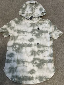 Abercrombie Kids Hooded Tee Shirt Sleeves Tie Dye Cotton Size 15/16 NWT 37” - Picture 1 of 10