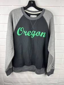 Vintage Oregon Sweatshirt Mens Size Medium Black Grey Logo College Crew Neck - Picture 1 of 7