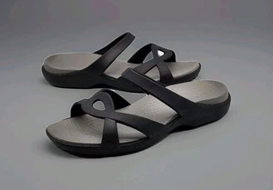 Crocs Size 6 Meleen Twist Black Casual Strappy Slip On Slides Sandals 202497 - Picture 1 of 7
