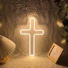 Jesus Cross Neon Signs,  LED Neon Lights Signs for Wall Decor, Dimmable Light up