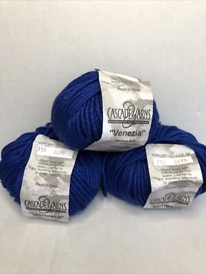 Lot Of 3 Cascade Yarns Venezia Merino Wool Silk Blend 102 Yds Each Color 105 - Image 1 of 3