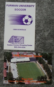 2 Vtg 1989 College Soccer Team Schedules-Clemson & Furman - Picture 1 of 3