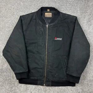 Vintage Swingster Canvas Jacket Mens 2XL Black Workwear Heavy Company Logo - Picture 1 of 8
