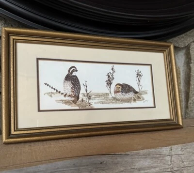 Pintura Impresionista Original Óleo y Flor Seca Codorniz - GLORIA GOOSTRAY Foto 1 de 4